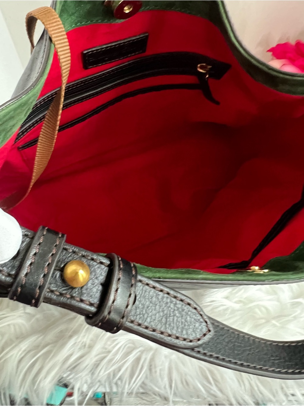 Dooney & Bourke Florentine Black Leather Copper Shoulder Bag - Picture 9 of 14